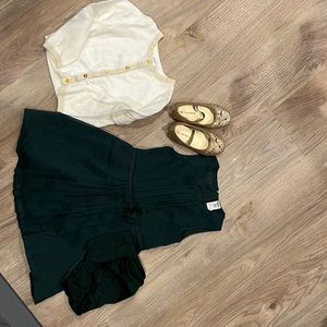 Adorable holiday outfit from Carters- dress, bloomers, cardigan, glittery shoes!